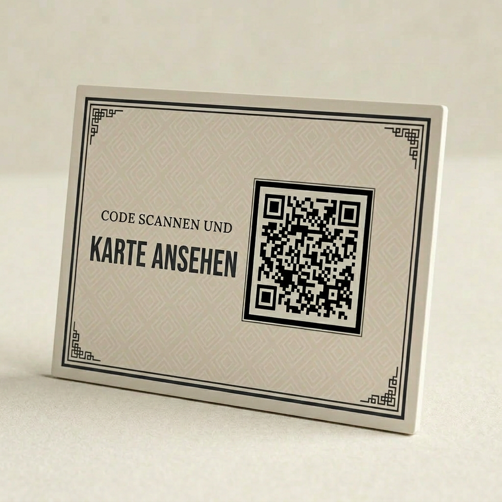 Gast scannt QR-Code an der Speisekarte