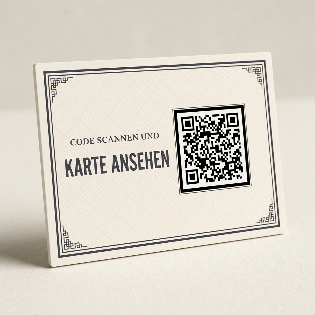 QR-Code Tischaufsteller für die digitale Speisekarte